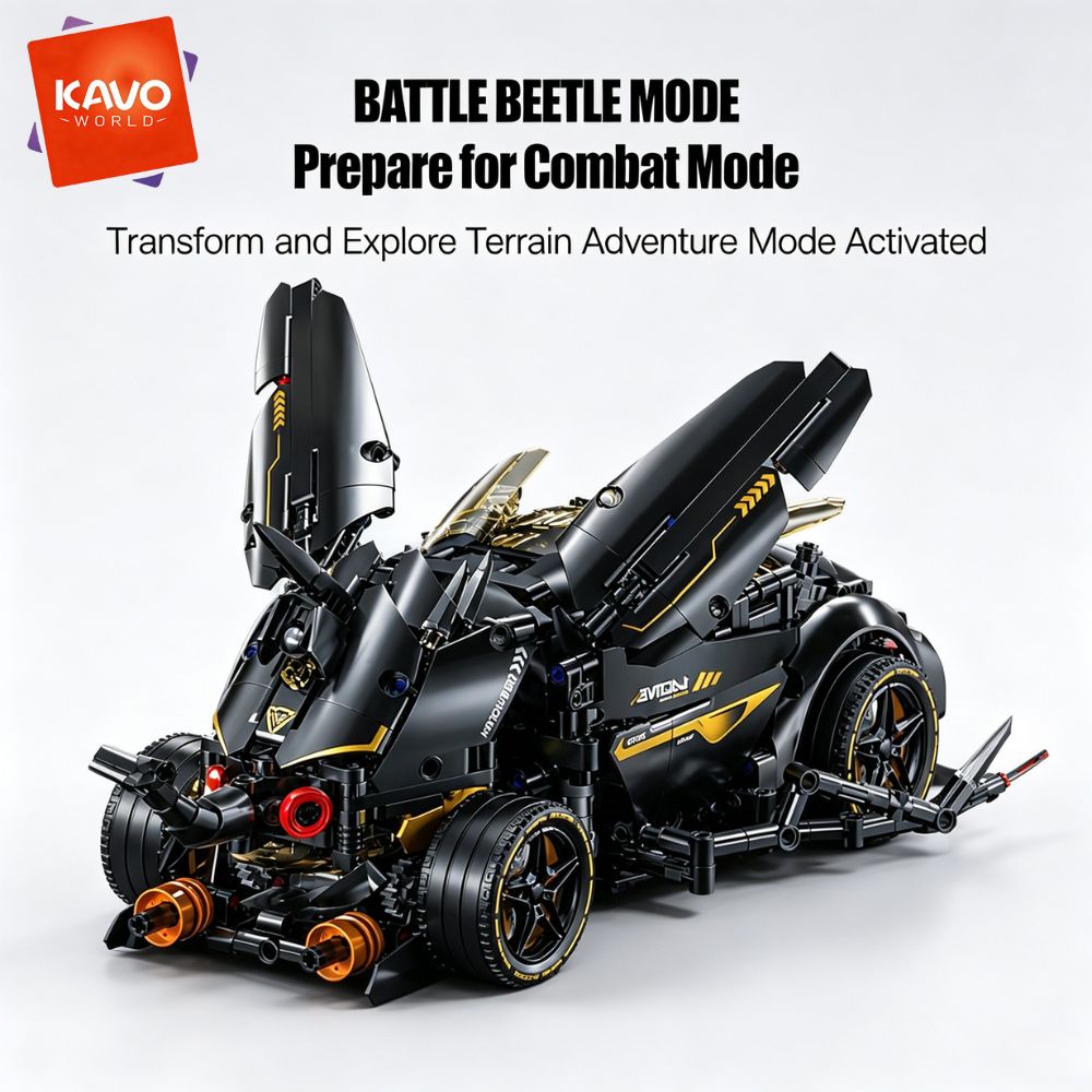 Stem Robotics Kit - KAVOWORLD 1248 parçadan oluşan MOC Siyah